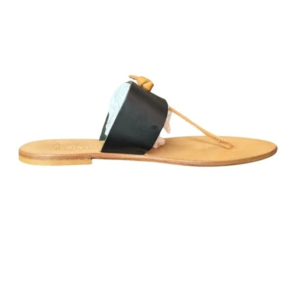 Joie women 37.5 sz US 7-7.5 A La‎ Plage Black and Natural Leather Boho Sandals